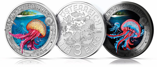 3€ Ozeantaler - #6 Leuchtqualle 2024 - Edelmetalle Koitz GnbR