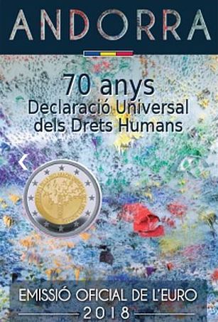 Andorra 2€ 2018 - Menschenrechte - Edelmetalle Koitz GnbR