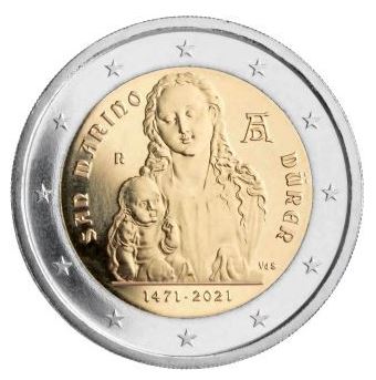 San Marino 2€ 2021 - 500 Jahre Albrecht Dürer - Edelmetalle Koitz GnbR