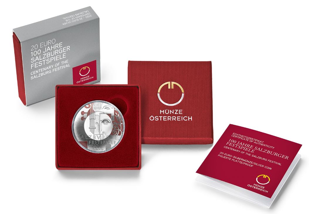 Österreich 20€ PP - Salzburger Festspiele 2020 - Edelmetalle Koitz GnbR