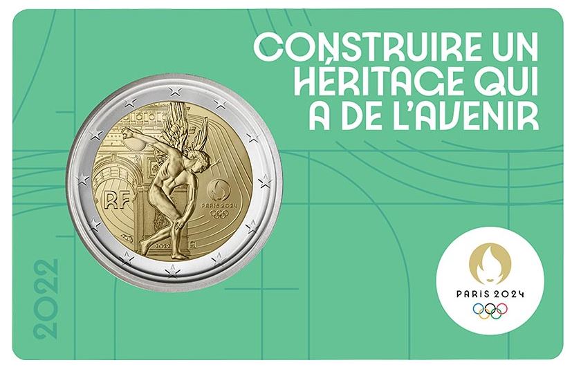 Frankreich 2€ 2022 - Olympia 2024 CC grün