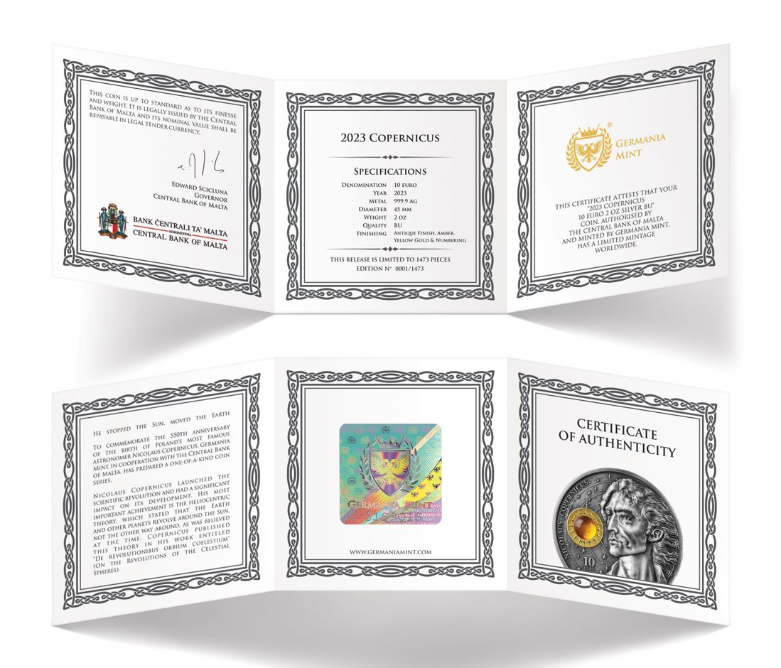 Malta - 2oz Nikolaus Kopernikus 2023 - Edelmetalle Koitz GnbR