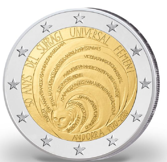 Andorra 2€ 2020 - Frauenwahlrecht - Edelmetalle Koitz GnbR