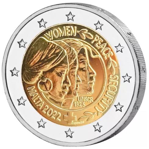 Malta 2€ 2022 - UNO Resolution Frauen - Friede - Edelmetalle Koitz GnbR