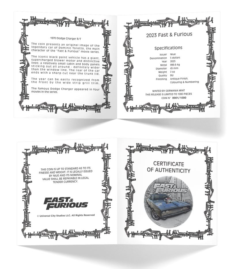 Niue - 2oz Fast & Furious 2024 UHR - Edelmetalle Koitz GnbR