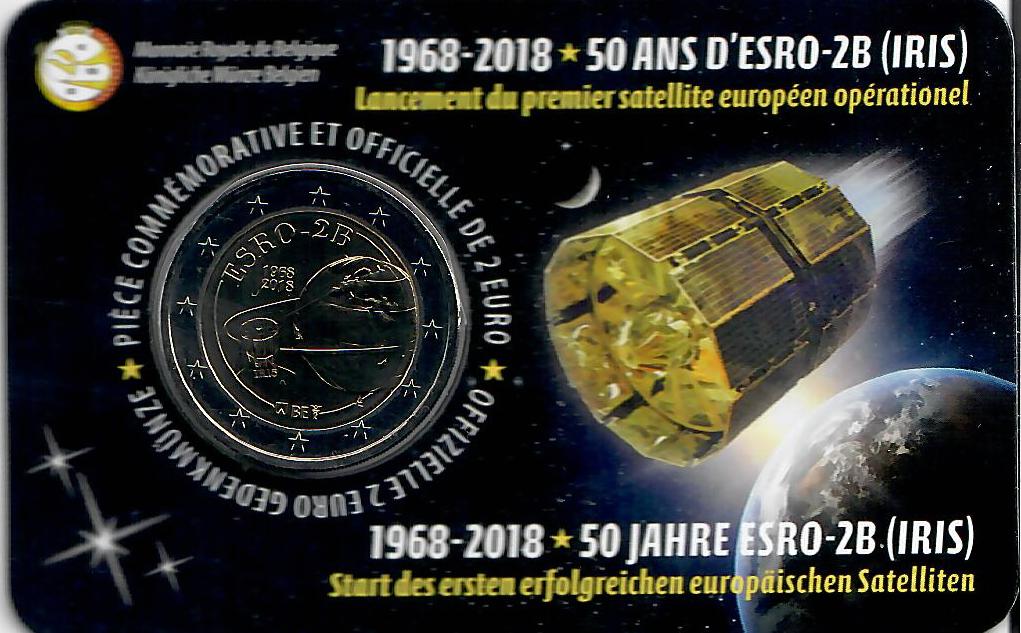 Belgien 2€ 2018 - Satellit ESRO CC Niederlande - Edelmetalle Koitz GnbR