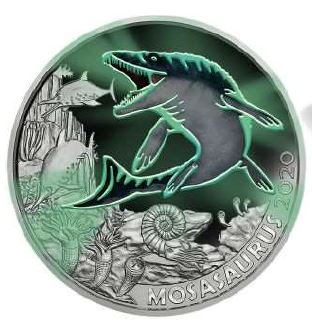3€ Dinotaler 2020 - Mosasaurus #2 - Edelmetalle Koitz GnbR