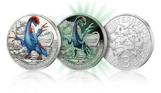 3€ Dinotaler 2021 - Therizinosaurus #6 - Edelmetalle Koitz GnbR