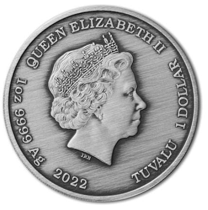 Tuvalu - Göttin Athena Antik Finish 2022 - Edelmetalle Koitz GnbR