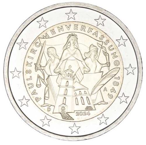 Deutschland 2€ 2024 - Paulskirchenverfassung D - Edelmetalle Koitz GnbR