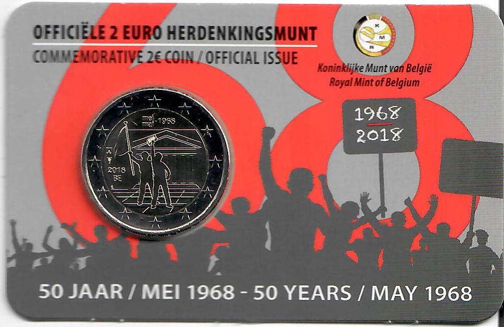 Belgien 2€ 2018 - Studentenrevolte Frankreich - Edelmetalle Koitz GnbR