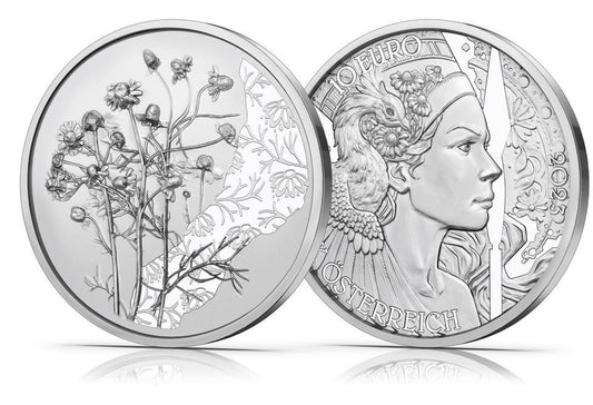 10 Euro Silber 2023 Kamille hgh. im Folder - Edelmetalle Koitz GnbR