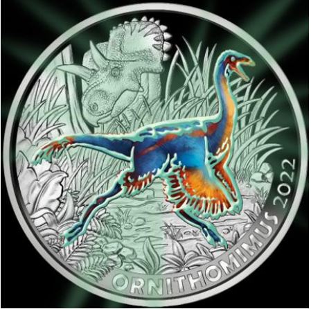 3€ Dinotaler 2022 - Ornithomimus Velox #12 - Edelmetalle Koitz GnbR