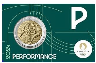 Frankreich 2€ 2024 - Olympia 2024 CC grün - Edelmetalle Koitz GnbR