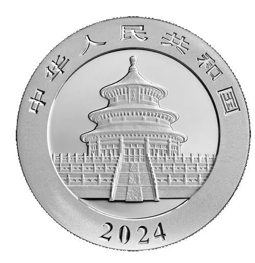 China - Panda 2024 Dach rot coloriert - Edelmetalle Koitz GnbR