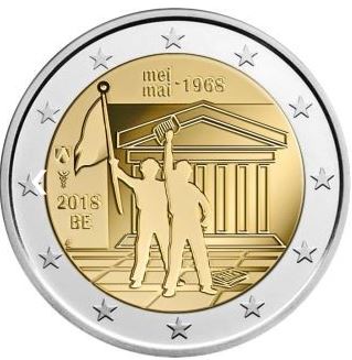 Belgien 2€ 2018 - Studentenrevolte Frankreich - Edelmetalle Koitz GnbR