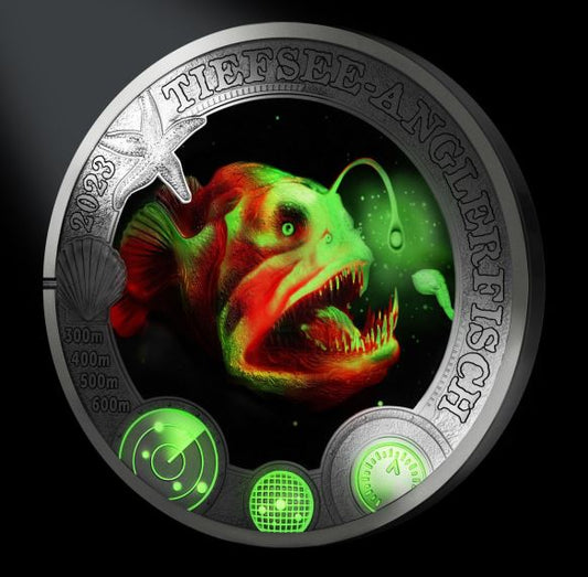 3€ Ozeantaler - #4 Tiefsee Anglerfisch 2023 - Edelmetalle Koitz GnbR