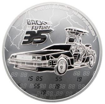Silbermünze 1 oz 2020 Niue Zurück in die Zukunft, Back to the Future, Münzkapsel
