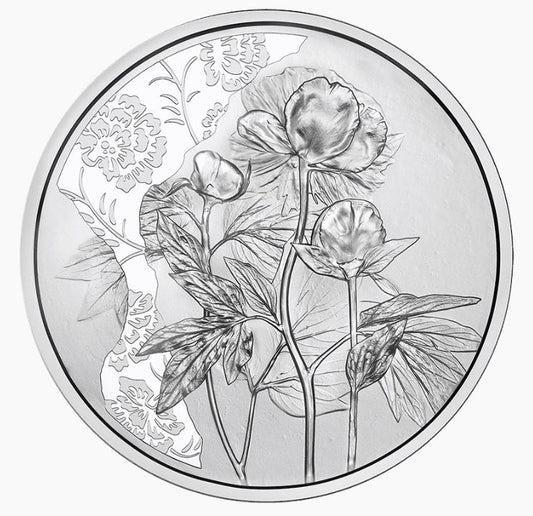 10 Euro Silber 2024 Pfingstrose hgh im Folder - Edelmetalle Koitz GnbR