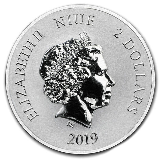 Niue Celestial Animals Green Dragon 2019 – Rückseite mit Elizabeth II.