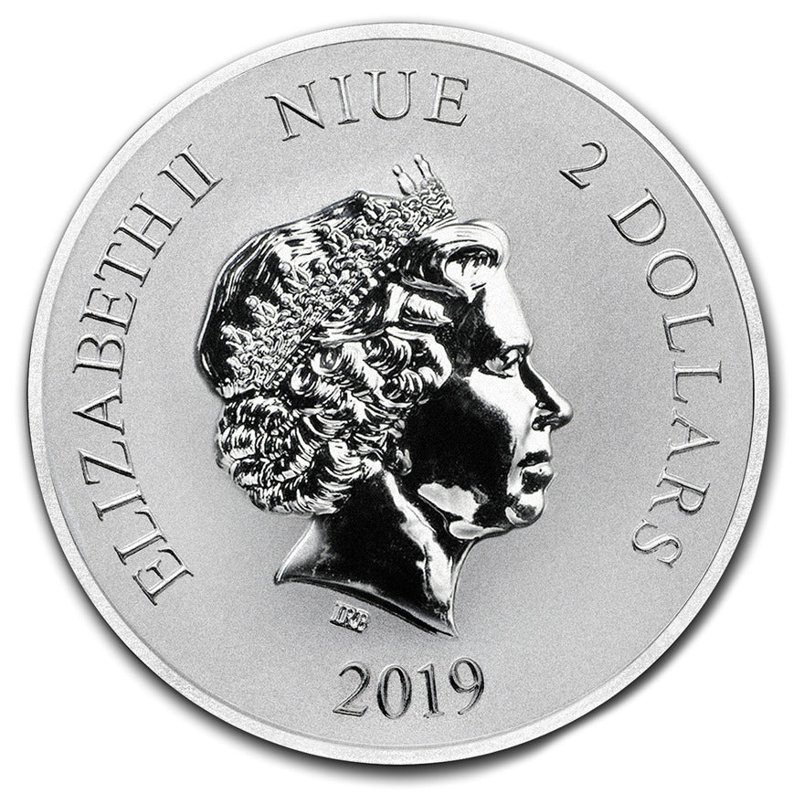 Niue Celestial Animals Green Dragon 2019 – Rückseite mit Elizabeth II.