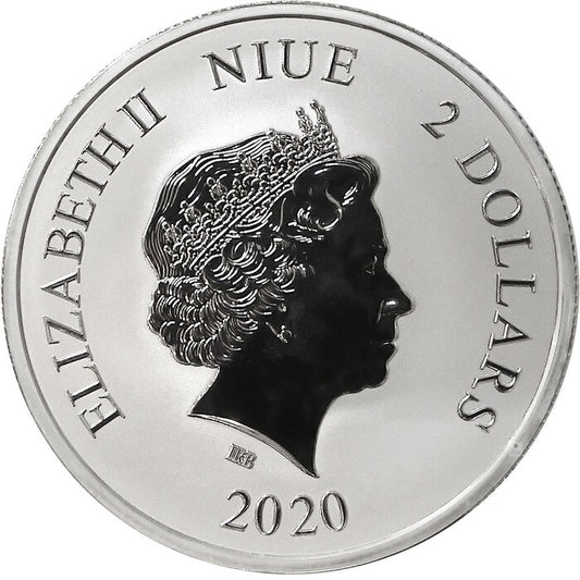 Niue Celestial Animals Red Phoenix 2020 – Rückseite mit Elizabeth II.