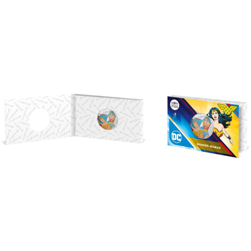 Silbermünze Wonder woman2025 – Frankreich 50 € DC Comics Vintage Design