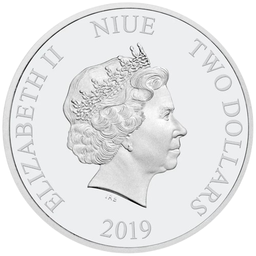 Niue 2-Dollar-Silbermünze 2019 „Year of the Pig“ – farbig, 1 oz, Proof