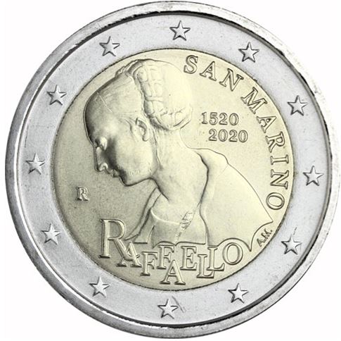 San Marino 2€ 2020 - 500. Todestag Raffaello - Edelmetalle Koitz GnbR