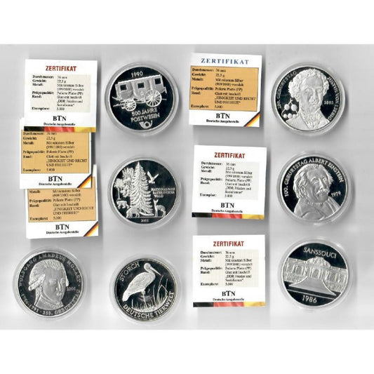 Sammlerprägungen 7 Stück versilbert