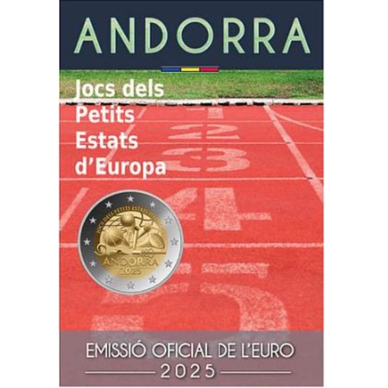 2 Euro Gedenkmünze Andorra 2025 Spiele der Kleinstaaten Europas im Blister