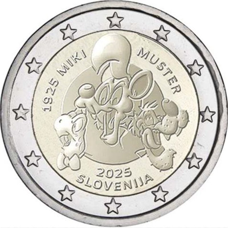 Slowenien 2€ 2025 - 100 Jahre Miki Muster