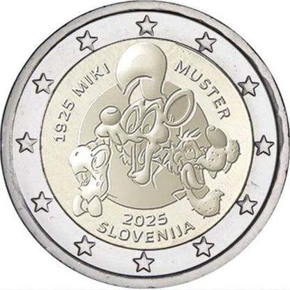Slowenien 2€ 2025 - 100 Jahre Miki Muster