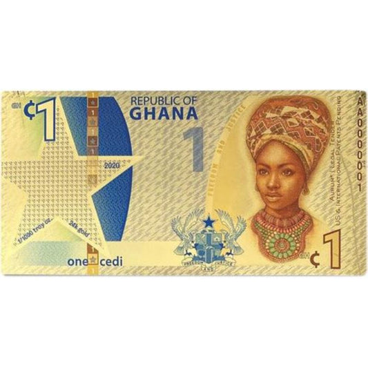 Ghana 1 Cedi Liberty Goldnote 1/1000oz