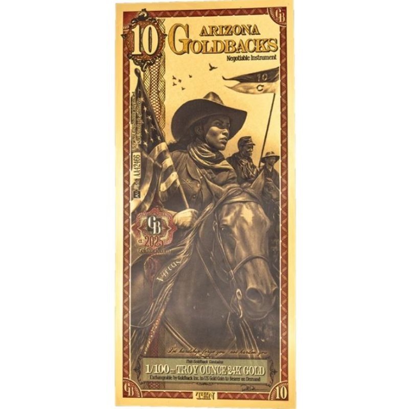 Arizona 10 Goldbacks Goldnote 1/100oz