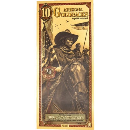 Arizona 10 Goldbacks Goldnote 1/100oz
