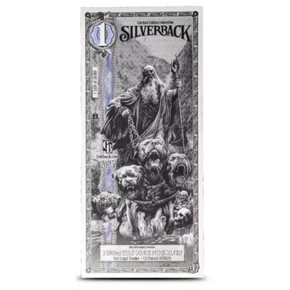 Silberbanknote Hades mit Cerberus 1/1000 oz Feinsilber