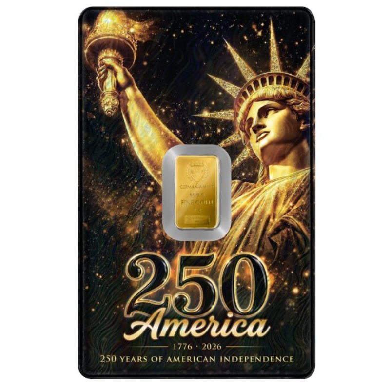 Germania Mint American Independence 1 g Goldbarren
