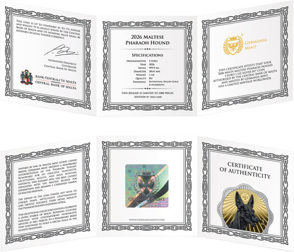 Malta Pharaonenhund 2026 1 oz Silber Ruthenium Gold 5 Euro