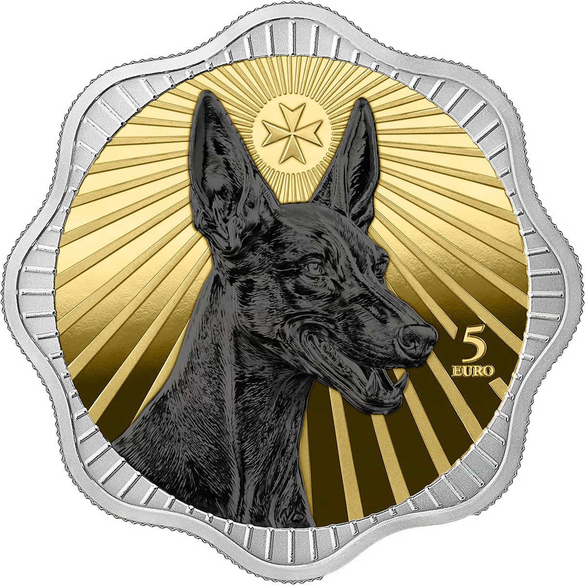 Malta Pharaonenhund 2026 1 oz Silber Ruthenium Gold 5 Euro