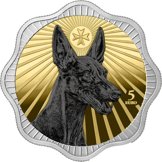 Malta Pharaonenhund 2026 1 oz Silber Ruthenium Gold 5 Euro