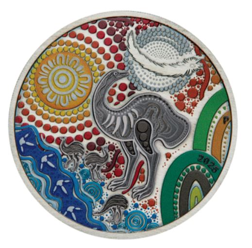 2 oz Silbermünze Australien 2025 – Emu Utingat – Antik Finish – Chern’ee Sutton

