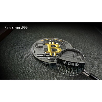Satoshi Silver - #4 Fish Bitcoin Schwarzes Ruthenium + Gold in ApoPAXX