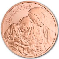 Joy to the World 1 oz Copper Round – weihnachtliche Kupferprägung mit festlichem Motiv.