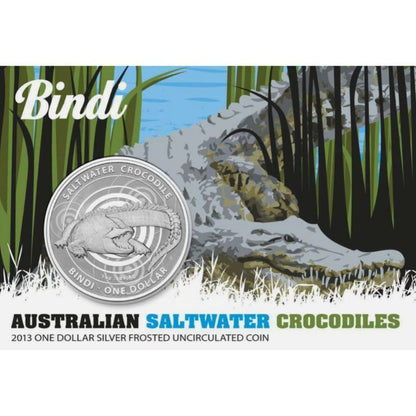 Silbermünze Australien Salzwasserkrokodil Bindi 2013