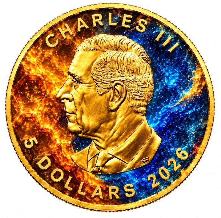 Harmony of Opposites Maple Leaf 2026 1 oz Silber 24K Gold Color