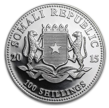 Somalia Elephant 2015 Widder Privy 1 oz Silbermünze