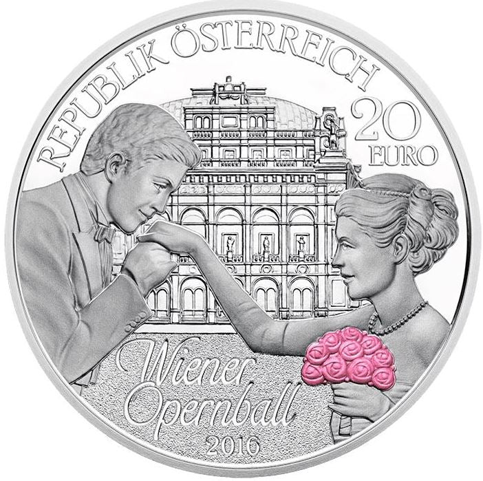 20 Euro Silbermünze Wiener Opernball Polierte Platte