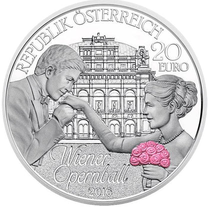 20 Euro Silbermünze Wiener Opernball Polierte Platte
