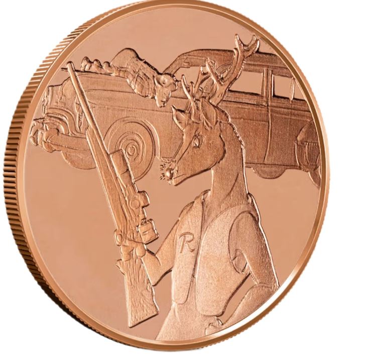 Deer Hunter Christmas is Cancelled 1 oz Kupfermedaille